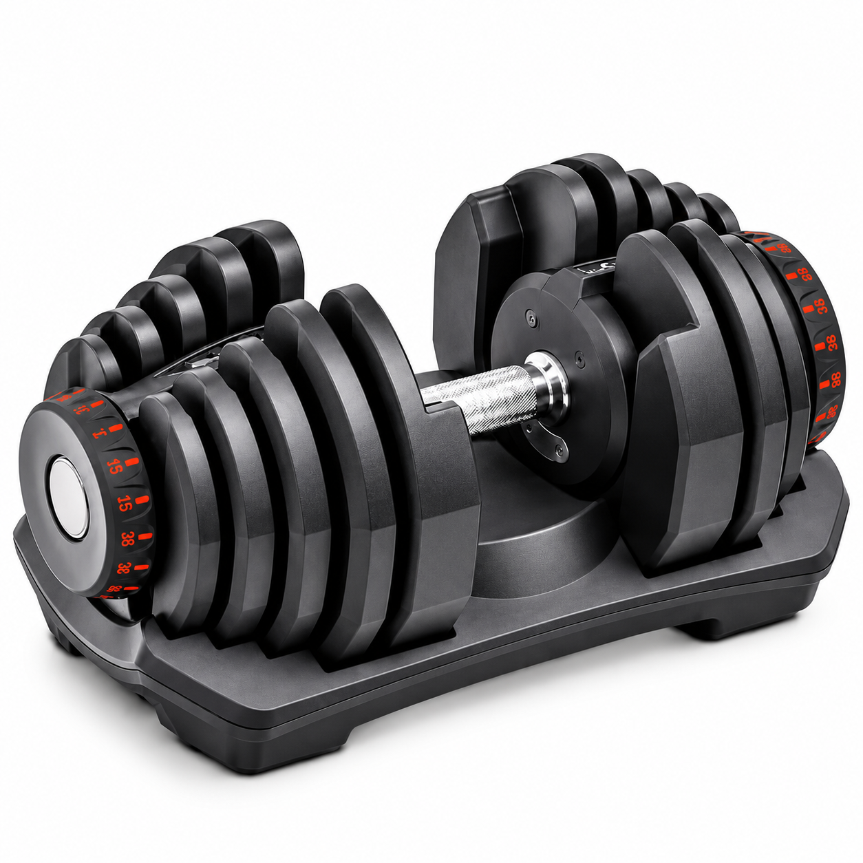 40kg adjustable dumbbell in cradle - clean white background